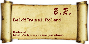 Belényesi Roland névjegykártya