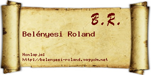Belényesi Roland névjegykártya
