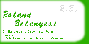 roland belenyesi business card
