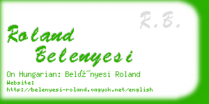 roland belenyesi business card